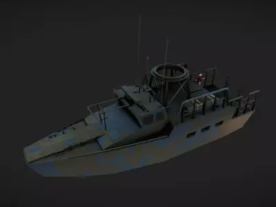 Military Gunboat 01 Low-poly 3D model