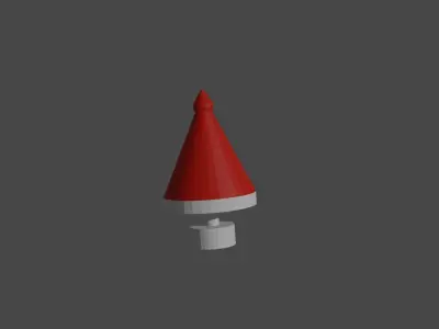 Buoy red and white in sea low poly Low-poly 3D model