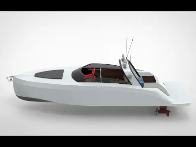 Grey Libertas Yacht Low-poly 3D model