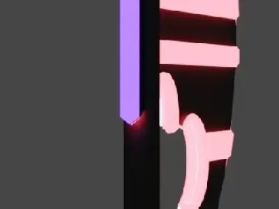 low-poly cyber axe Free low-poly 3D model