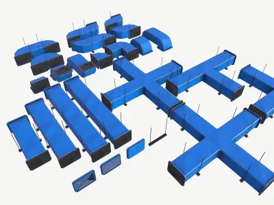 Modular ventilation Low-poly 3D model