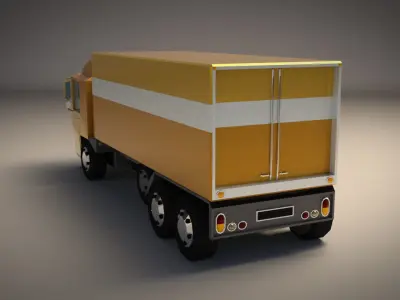 Low-Poly Cartoon Cargo Truck Low-poly 3D model