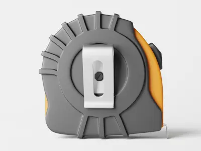 Tape measure or Retractable Tape Low-poly 3D model