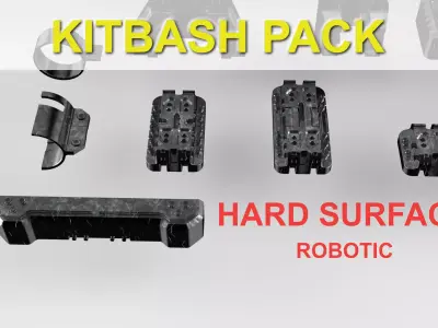 Hard surface kitbash scifi Pack 3D model