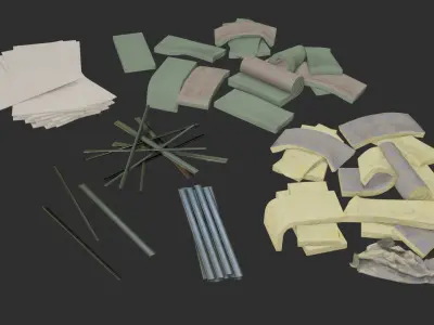 Plaster Plates and Insulations Low-poly 3D model