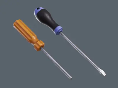 Screwdriver Set - PBR Game Ready Low-poly 3D model