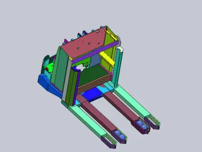 Electric Hydraulic Platform Pallet Forklift 3D 3D model