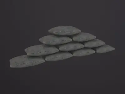 Military Sandbags 3D Model Low-poly 3D model
