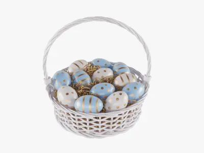 Easter Eggs Basket 05 3D model