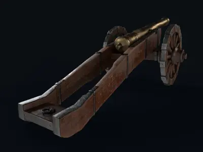 18th Cannon Low-poly 3D model