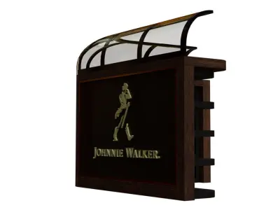 Johnnie Walker Bar Stand Low-poly 3D model