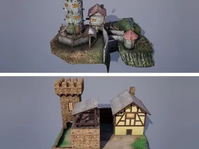 Medieval Fantasy Buildings Pack 01 Low-poly 3D model