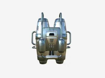 Jetpack A08 Chrome - SciFi Character Design Low-poly 3D model