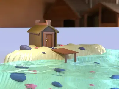 House on coast 3D model