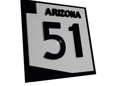 Sign Arizona Highway 51 3D model