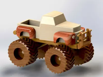 Wooden Monster Truck 3D print model