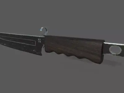 Bayonet knife army Free low-poly 3D model