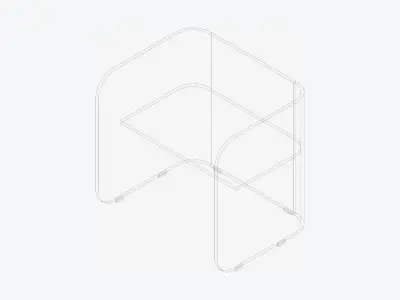 Booth - Simplicity - Type 1 - Small Low-poly 3D model