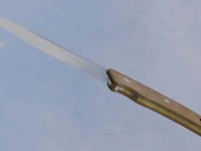 Tourist knife Hunting knife with textures and UVs 3D model