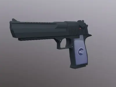  Desert Eagle Carbon Low Poly Mobile Game Ready model Low-poly 3D model