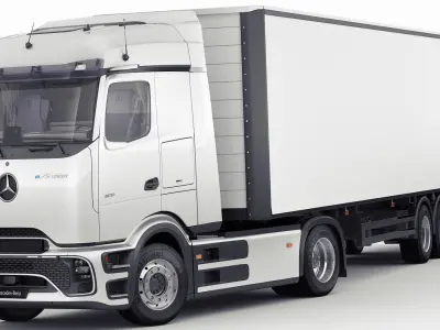 Mercedes eActros 600 with trailer 3D model