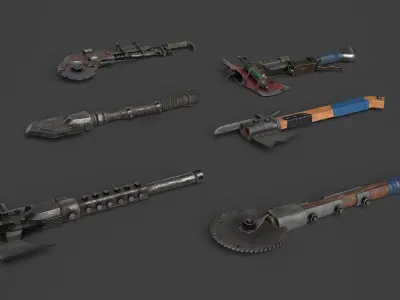 Modifiable Strike Weapons 3 3D Model Pack