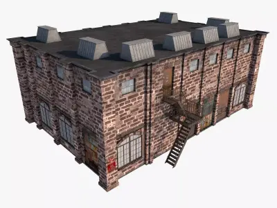 Factory Building 2 Low-poly 3D model