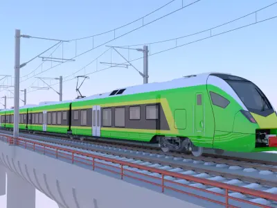 Bridge with Stadler Flirt 3D model