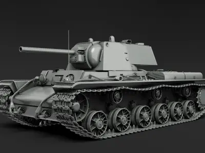 The KV1 and KV2 Heavy tanks High-poly 3d model 3D model
