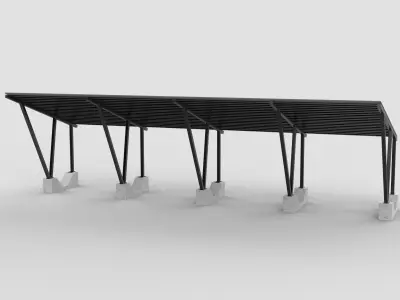 Carport Car Metall 07 3D model