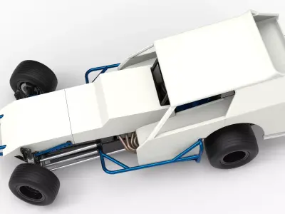 Vintage Dirt Modified stock car V8 while turning Scale 1 to 25 3D print model