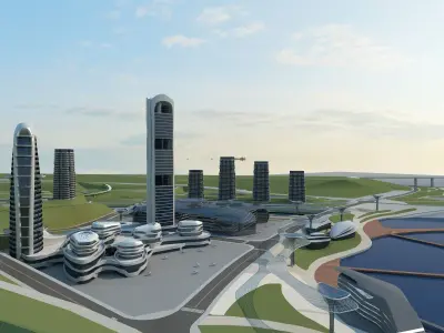 Futuristic Skyscraper 1 3D model