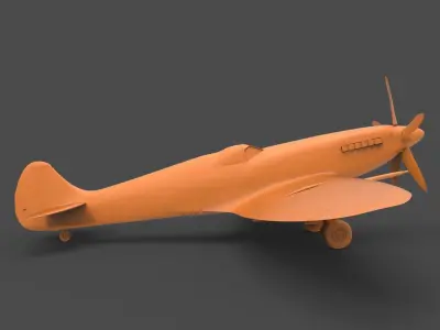 spitfire mk xiv 3D print model