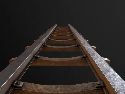 Old Railway Track2 Low-poly 3D model