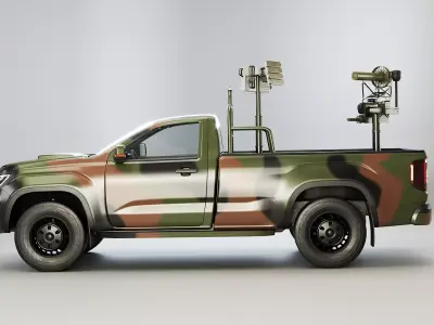 Anti Drone Pickup Truck 3D model
