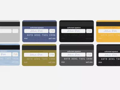 Credit Cards - 8 Generic Payment Props with Custom Design 3D model