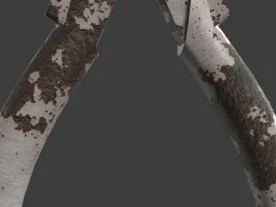 Old Rusty Pliers Tool Low-poly 3D model