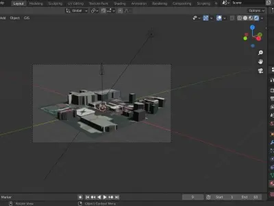 Sci-Fi City In Blender Mars  Sci Fi Blender  Universe 3D model