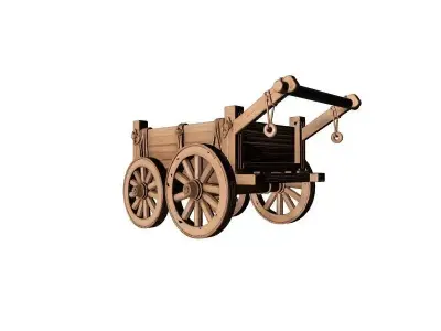 Wooden Cart 3D Printable Model 3D print model get