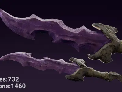 Elemental Daggers Low-poly 3D model