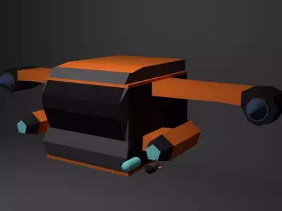 Bomber spaceship Free low-poly 3D model
