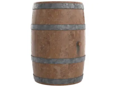 Wine Barrel 1 Low-poly 3D model