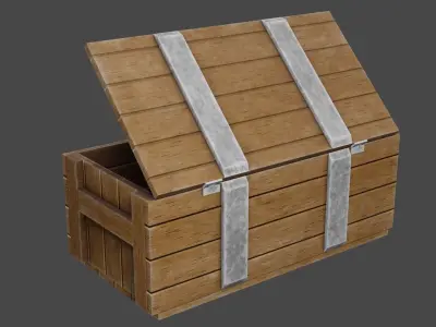 Wood Crate Low-poly 3D model