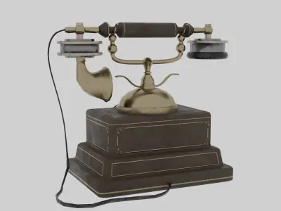 Vintage telephone Low-poly 3D model
