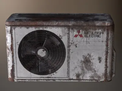 Rusty air conditioner Low-poly 3D model
