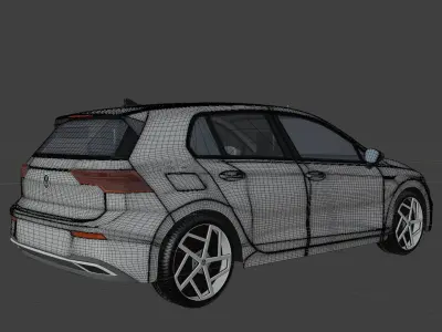Volkswagen golf mk8  Low-poly 3D model