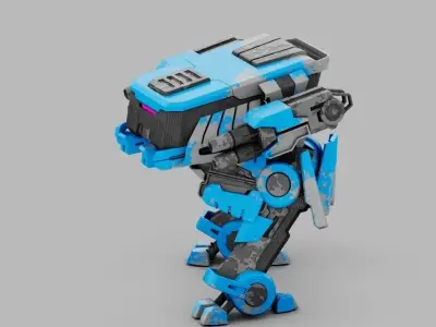 military robot  rigged character 3D model