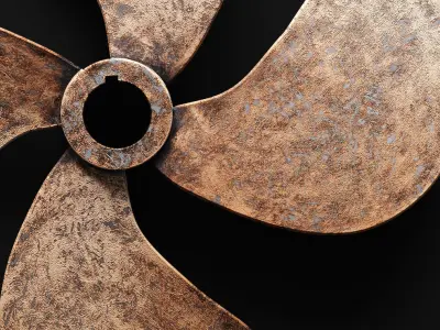 Sterling Industries Ships Rudder Wall Display in Copper 3D model