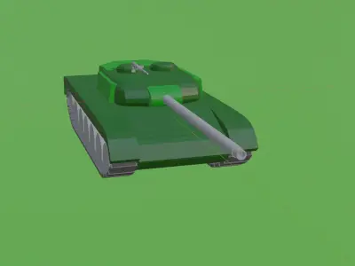 Medium Tank T-52 Low-poly 3D model