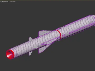 Indian BrahMos PJ-10 Missile Low-poly 3D model